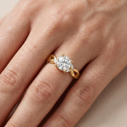 Luna Glow Twisted Round Diamond Engagement Ring in Yellow Gold - lifestyle.jpg