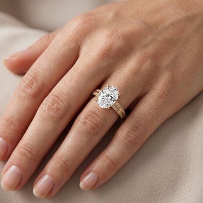 Lorna Knife Edge Pavé Oval Diamond Engagement Ring in Platinum - lifestyle.jpg