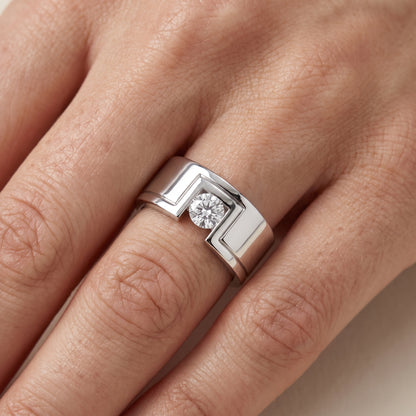 Georgina Bezel Round Diamond Wedding Band in Silver - lifestyle.jpg