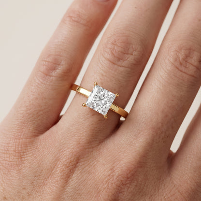Kaia Solitaire Princess Diamond Ring in Yellow Gold - lifestyle.jpg