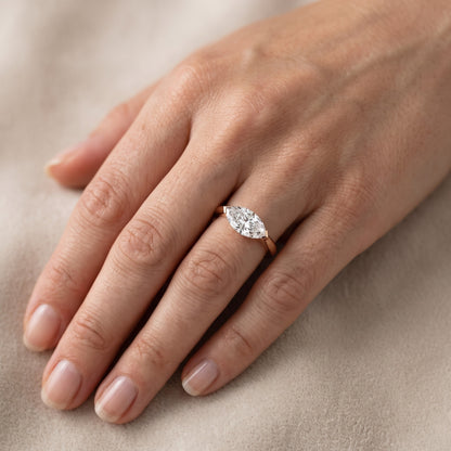 Magnolia East-West Marquise Diamond Engagement Ring in Rose Gold - lifestyle.jpg