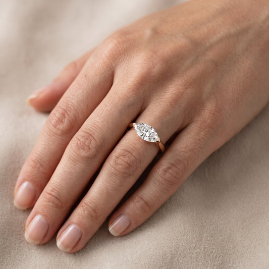 Magnolia East-West Marquise Diamond Engagement Ring in Rose Gold - lifestyle.jpg