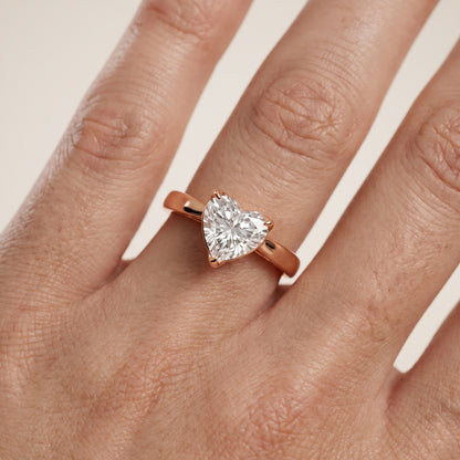 Lucia Solitaire Six-Prong Heart Diamond Engagement Ring in Rose Gold - lifestyle.jpg