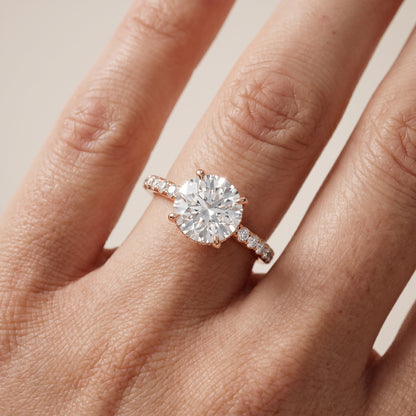 Thea Hidden Halo Pavé Round Diamond Engagement Ring in Rose Gold - lifestyle.jpg