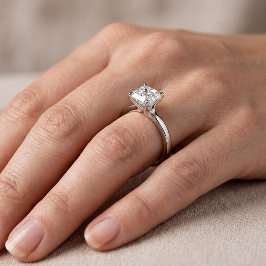 Matilda Cathedral Solitaire Asscher Diamond Engagement Ring in Platinum - lifestyle.jpg