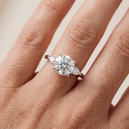 Leila Three-Stone Round Diamond Engagement Ring in Silver - lifestyle.jpg