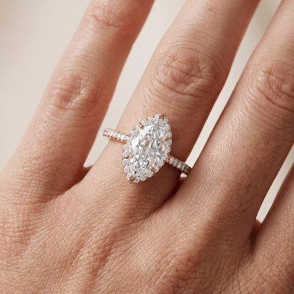 Willa Halo Micropavé Marquise Diamond Engagement Ring in Rose Gold - lifestyle.jpg