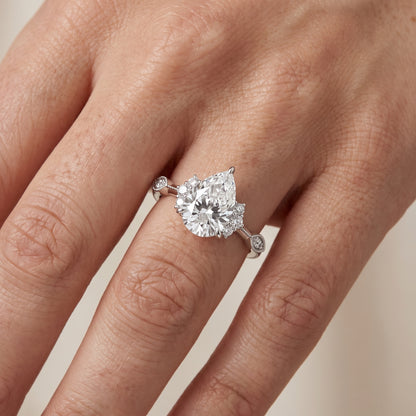 Naomi Vintage Milgrain Pear Diamond Engagement Ring in White Gold - lifestyle.jpg