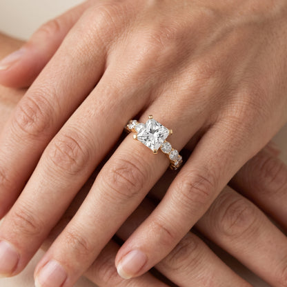 Isobel East-West Pavé Princess Diamond Engagement Ring in White Gold - lifestyle.jpg