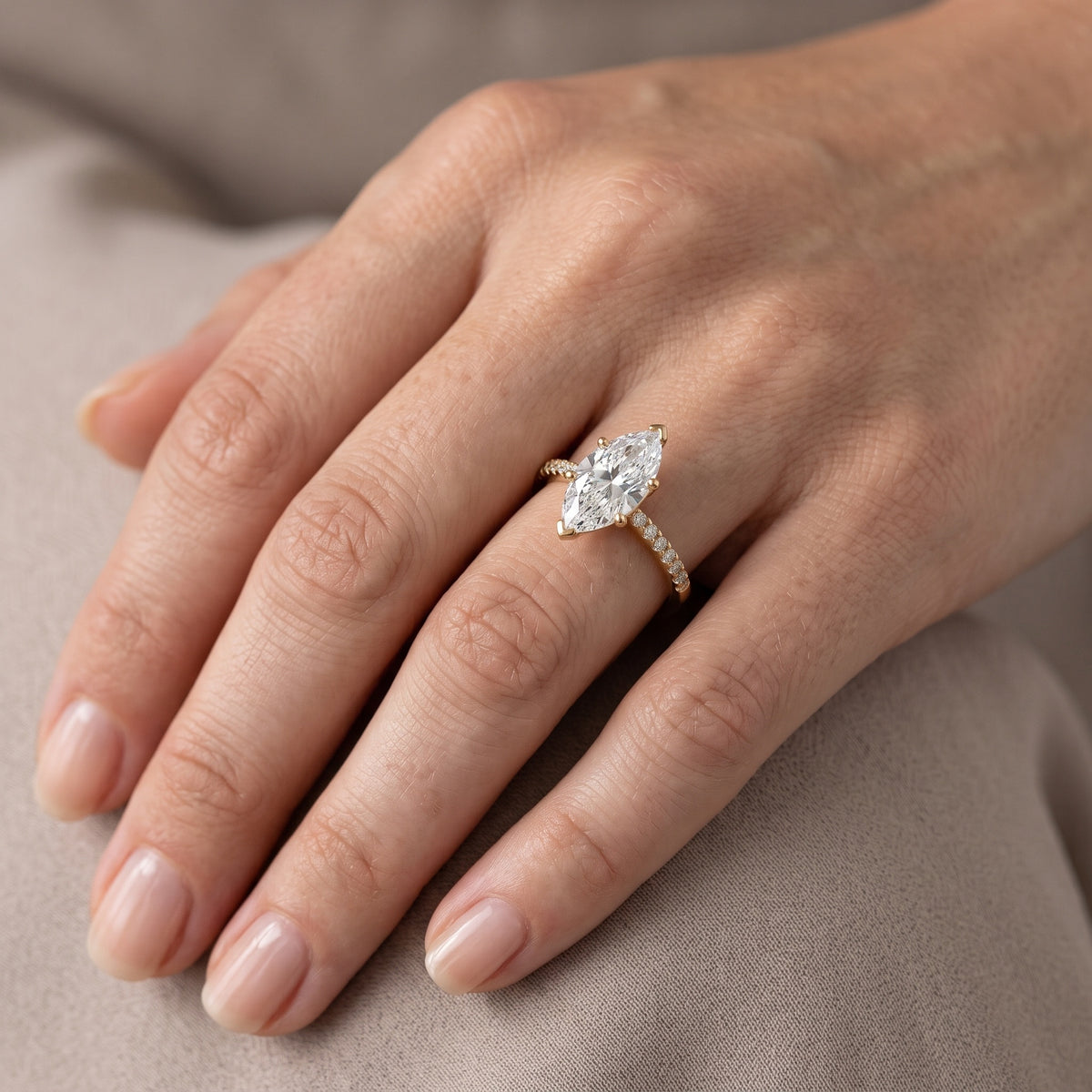 Salem Pavé Marquise Diamond Engagement Ring in Rose Gold - lifestyle.jpg