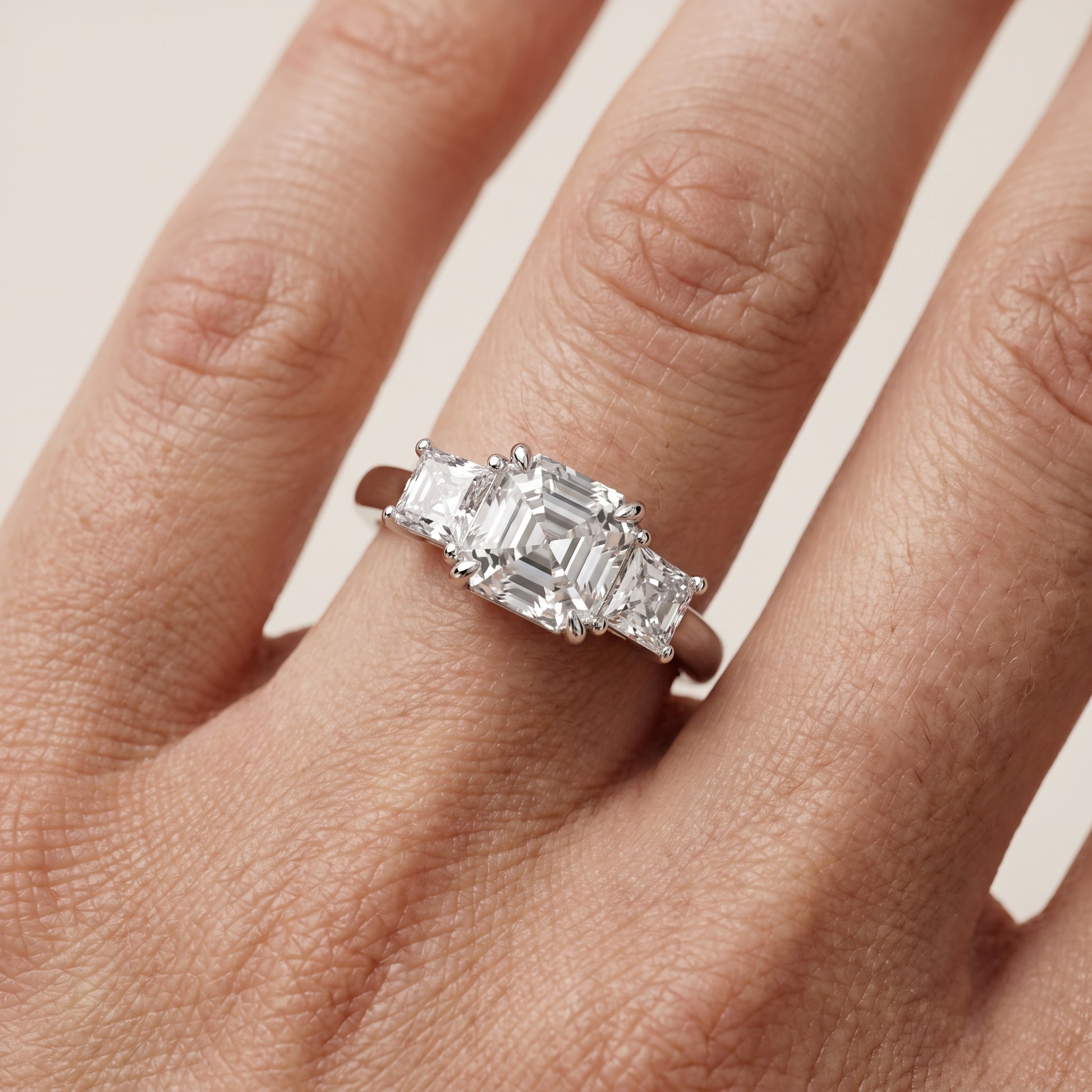 Sienna Three-Stone Asscher Diamond Ring in White Gold - lifestyle.jpg