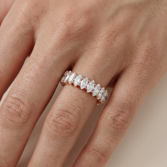 Tania Shared Prong Marquise & Cushion Diamond Eternity Band in Rose Gold - lifestyle.jpg