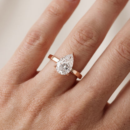 Kaia Solitaire Pear Diamond Ring in Rose Gold - lifestyle.jpg