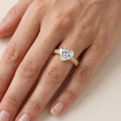Inga Vintage Engraved Heart Diamond Engagement Ring in Platinum - lifestyle.jpg