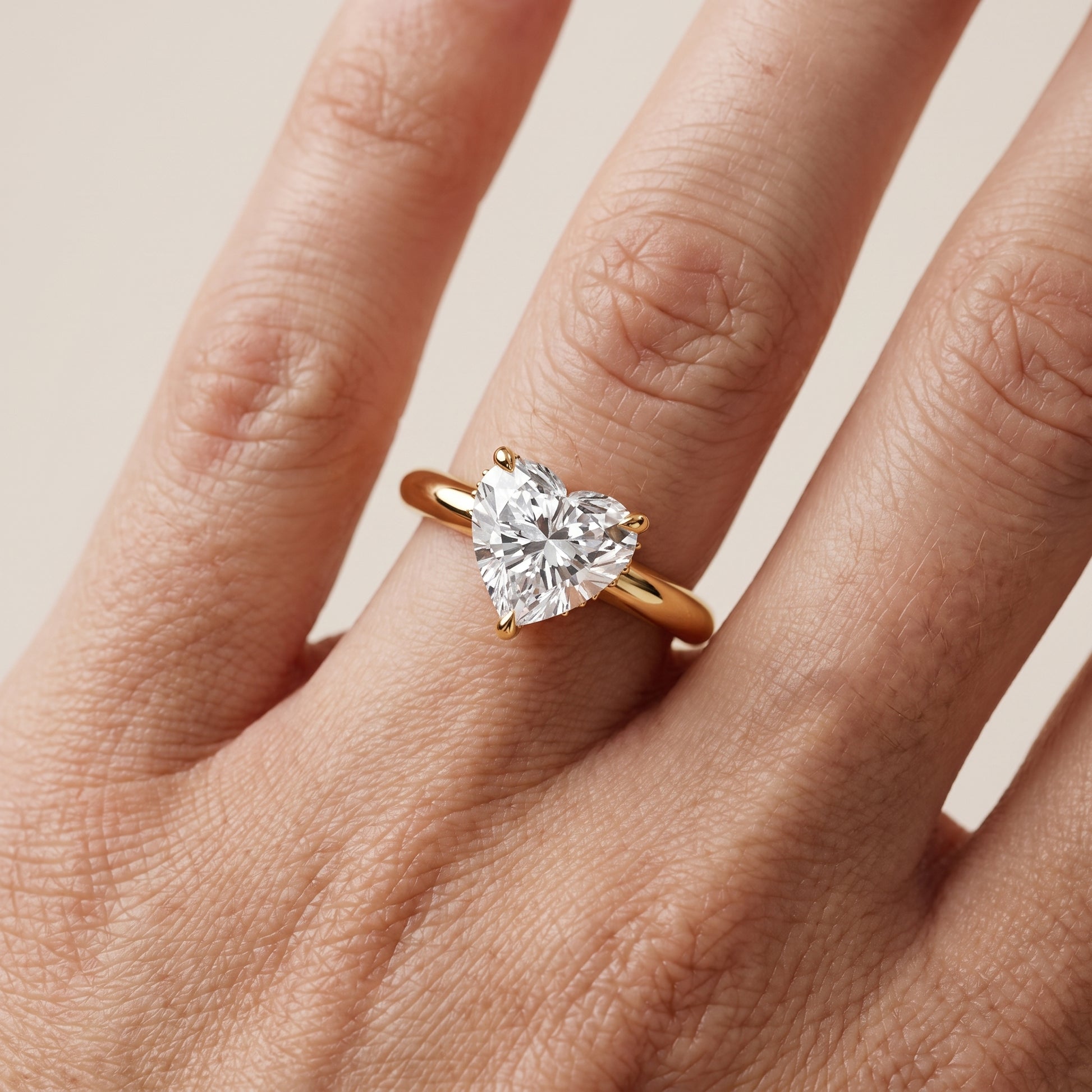 Amaya Hidden Halo Heart Diamond Ring in Yellow Gold - lifestyle.jpg