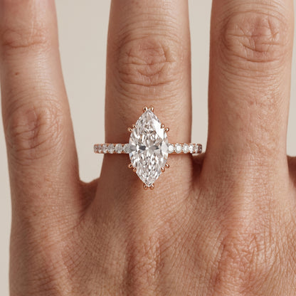 Novara Solitaire Pavé Marquise Diamond Ring in Rose Gold - lifestyle.jpg