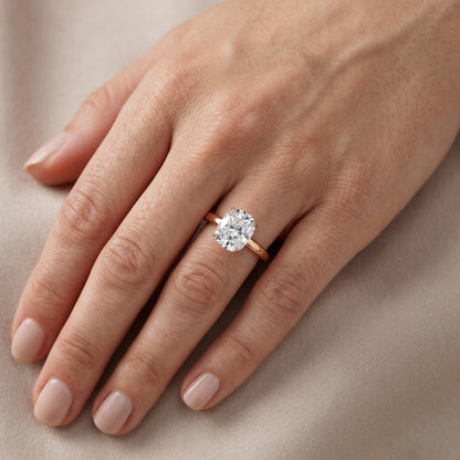 Serena Blossom Solitaire Cushion Diamond Engagement Ring in Rose Gold - lifestyle.jpg