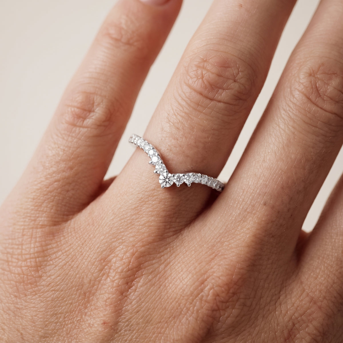 Colette Curved Riviera Round Diamond Wedding Band in Silver - lifestyle.jpg