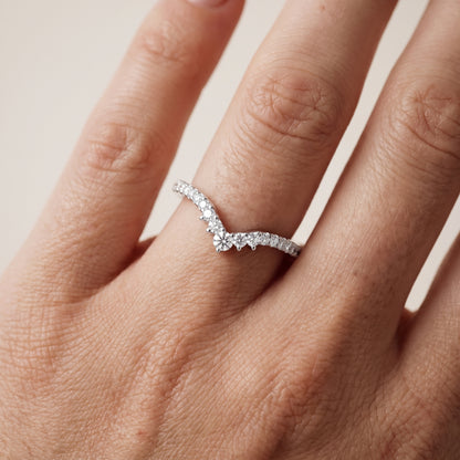 Colette Curved Riviera Round Diamond Wedding Band in Silver - lifestyle.jpg