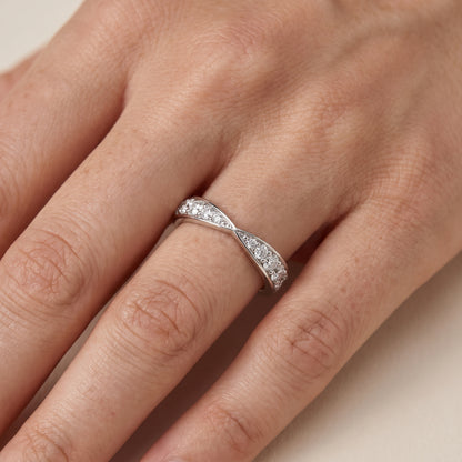 Julia Tapered Riviera Round Diamond Eternity Band in Platinum - lifestyle.jpg