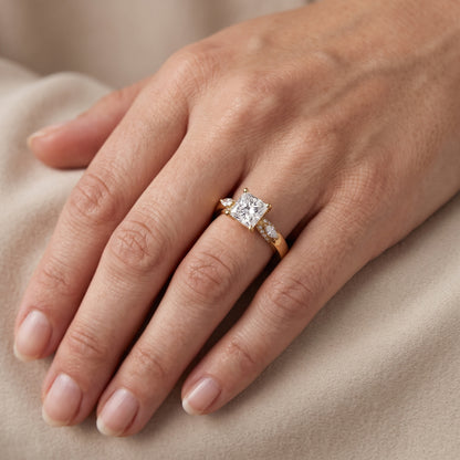 Tahoe Marquise-Side Pavé Princess Diamond Engagement Ring in Rose Gold - lifestyle.jpg