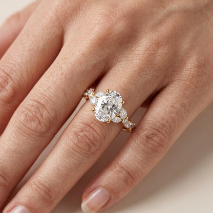 Mesa Vine Cluster Oval Diamond Engagement Ring in Silver - lifestyle.jpg