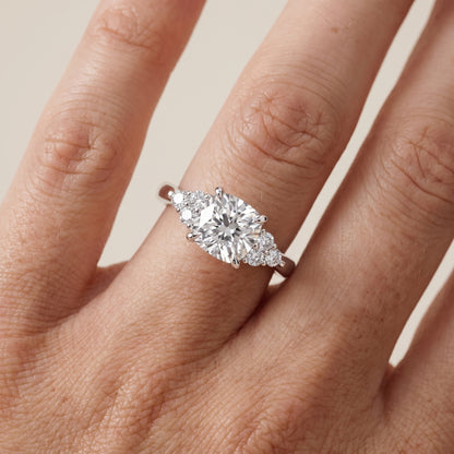 Anya Sidestone Cluster Cushion Diamond Ring in Silver - lifestyle.jpg