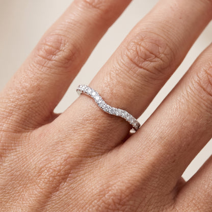 Helene Curved Round Diamond Half Eternity Band in White Gold - lifestyle.jpg