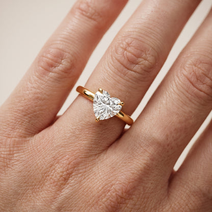 Nella Petite Solitaire Heart Diamond Engagement Ring in Yellow Gold - lifestyle.jpg