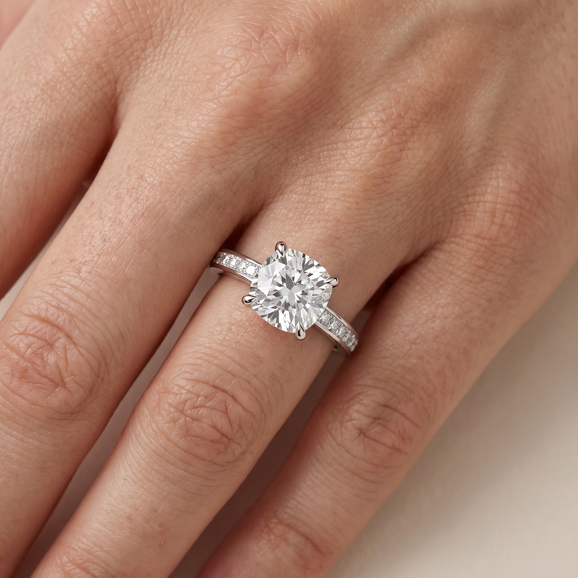Maren Sidestone Channel Set Cushion Diamond Engagement Ring in Platinum - lifestyle.jpg