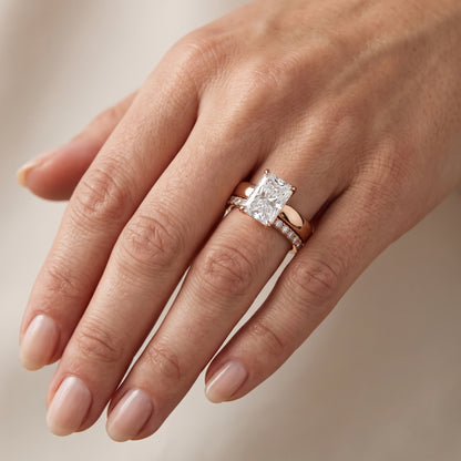 Josephine Split Shank Pavé Radiant Diamond Engagement Ring in Rose Gold - lifestyle.jpg