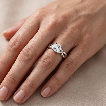 Luna Glow Twisted Round Diamond Engagement Ring in White Gold - lifestyle.jpg