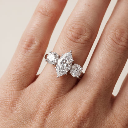 Esme Three-Stone Tapered Marquise Diamond Ring in Silver - lifestyle.jpg