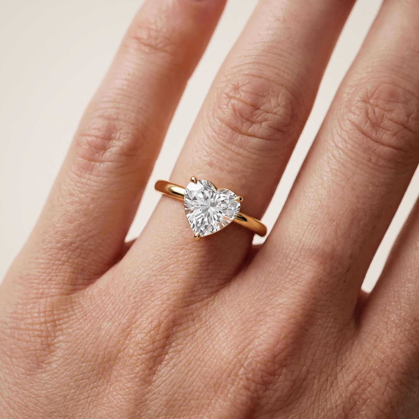 Sadie Cathedral Solitaire Heart Diamond Ring in Yellow Gold - lifestyle.jpg
