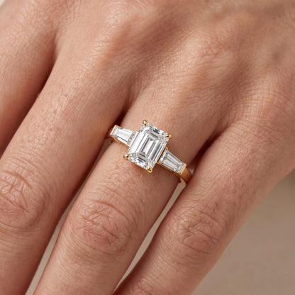 Zelda Tapered Baguette Emerald Diamond Engagement Ring in Yellow Gold - lifestyle.jpg