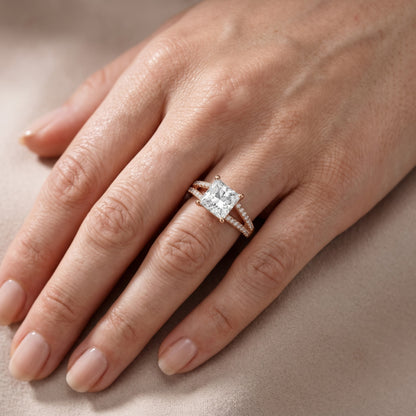 Eternal Embrace Princess Diamond Engagement Ring in Rose Gold - lifestyle.jpg