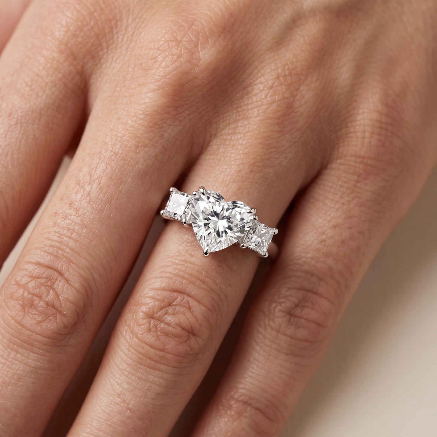 Sienna Three-Stone Heart Diamond Ring in Silver - lifestyle.jpg