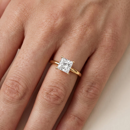 Wren Solitaire Princess Diamond Ring in Yellow Gold - lifestyle.jpg