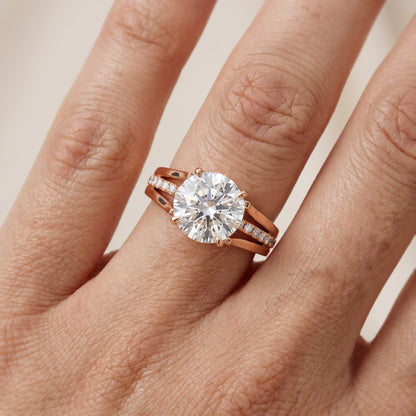 Scarlett Split Shank Pavé Round Diamond Ring in Rose Gold - lifestyle.jpg