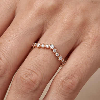 Daphne Curved Round Diamond Wedding Band in Rose Gold - lifestyle.jpg