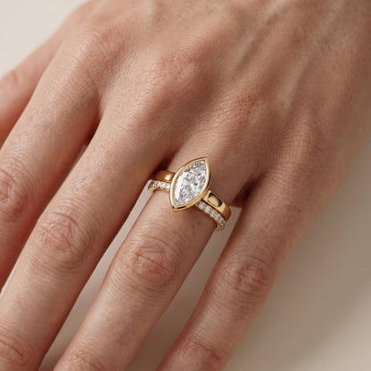 Ayla Bezel Bypass Marquise Diamond Ring in Yellow Gold - lifestyle.jpg