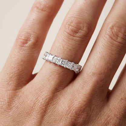 Miranda Shared Prong Princess Diamond Half Eternity Band in White Gold - lifestyle.jpg