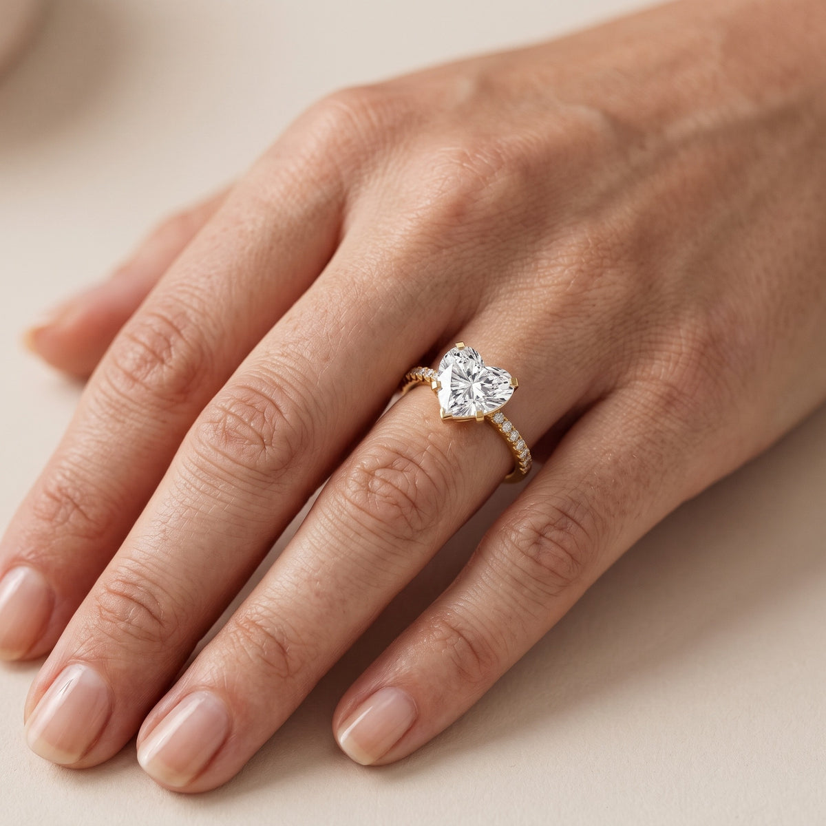 Ariel French Pavé Heart Diamond Engagement Ring in Platinum - lifestyle.jpg