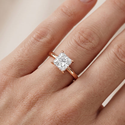 Amaya Hidden Halo Princess Diamond Ring in Rose Gold - lifestyle.jpg
