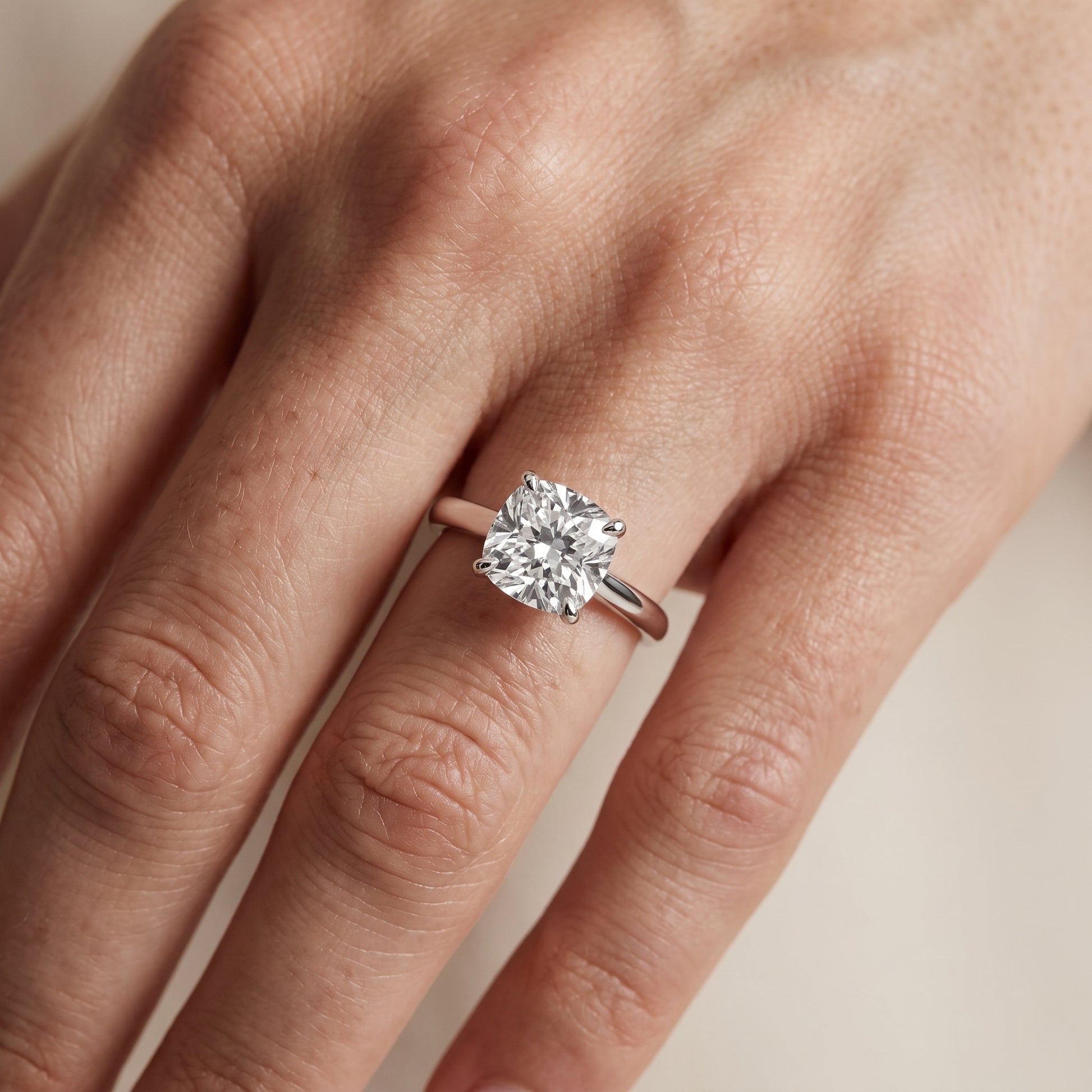 Sadie Cathedral Solitaire Cushion Diamond Ring in Platinum - lifestyle.jpg