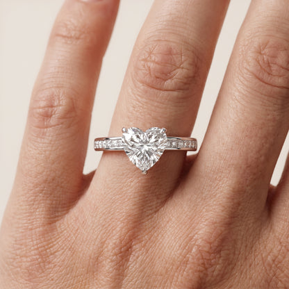 Maren Sidestone Channel Set Heart Diamond Engagement Ring in White Gold - lifestyle.jpg