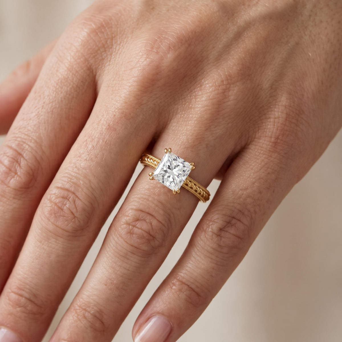 Lacey Rope Solitaire Princess Diamond Engagement Ring in Platinum - lifestyle.jpg