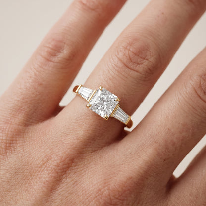 Zelda Tapered Baguette Radiant Diamond Engagement Ring in Yellow Gold - lifestyle.jpg