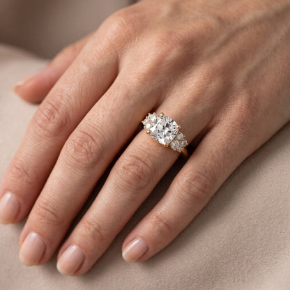 Hannah Cluster Cushion Diamond Engagement Ring in White Gold - lifestyle.jpg