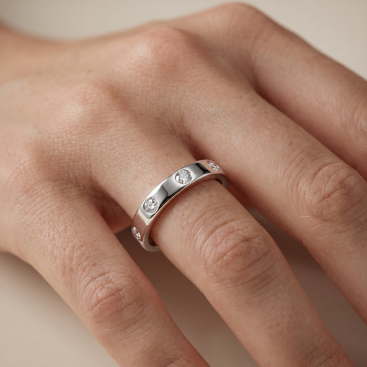 Alessia Bezel Oval & Round Diamond Eternity Band in White Gold - lifestyle.jpg